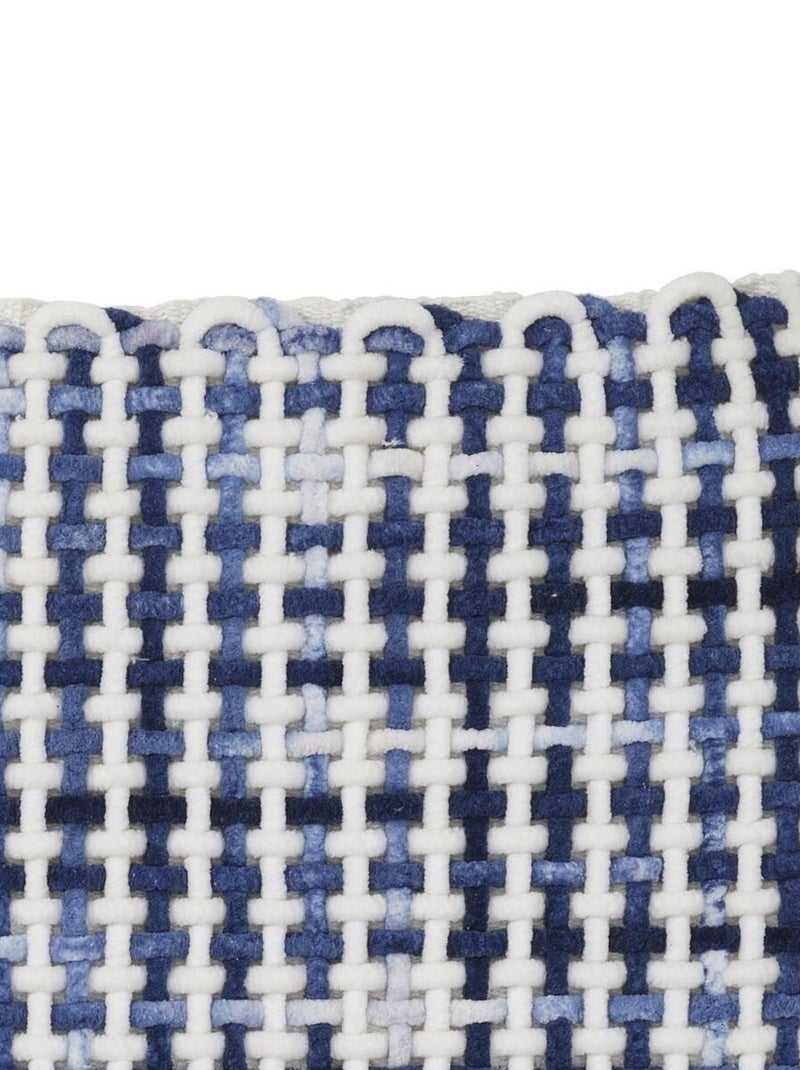 Guy Levasseur - Tapis déco quadrillé en polycoton Bleu - Kiabi
