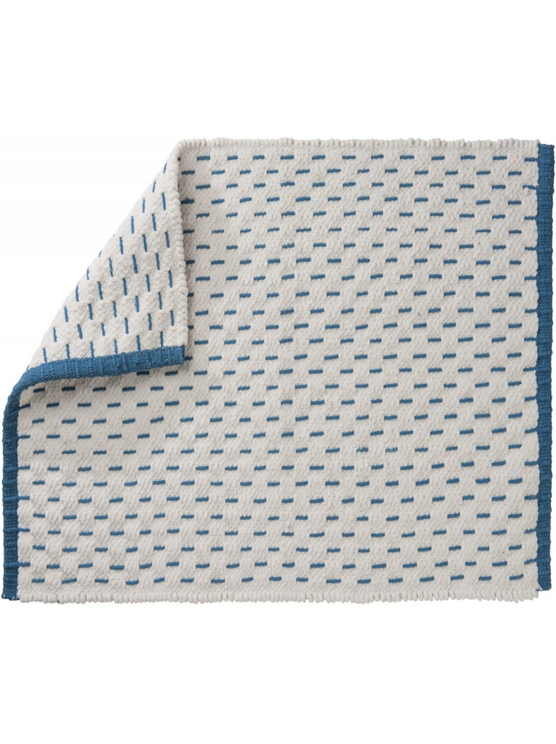 Guy Levasseur - Tapis déco réversible en coton Bleu pétrole - Kiabi