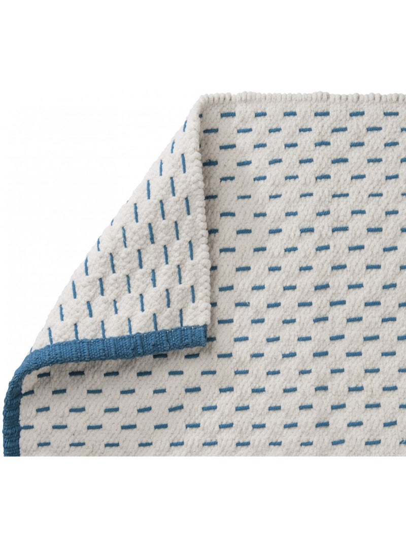 Guy Levasseur - Tapis déco réversible en coton Bleu pétrole - Kiabi