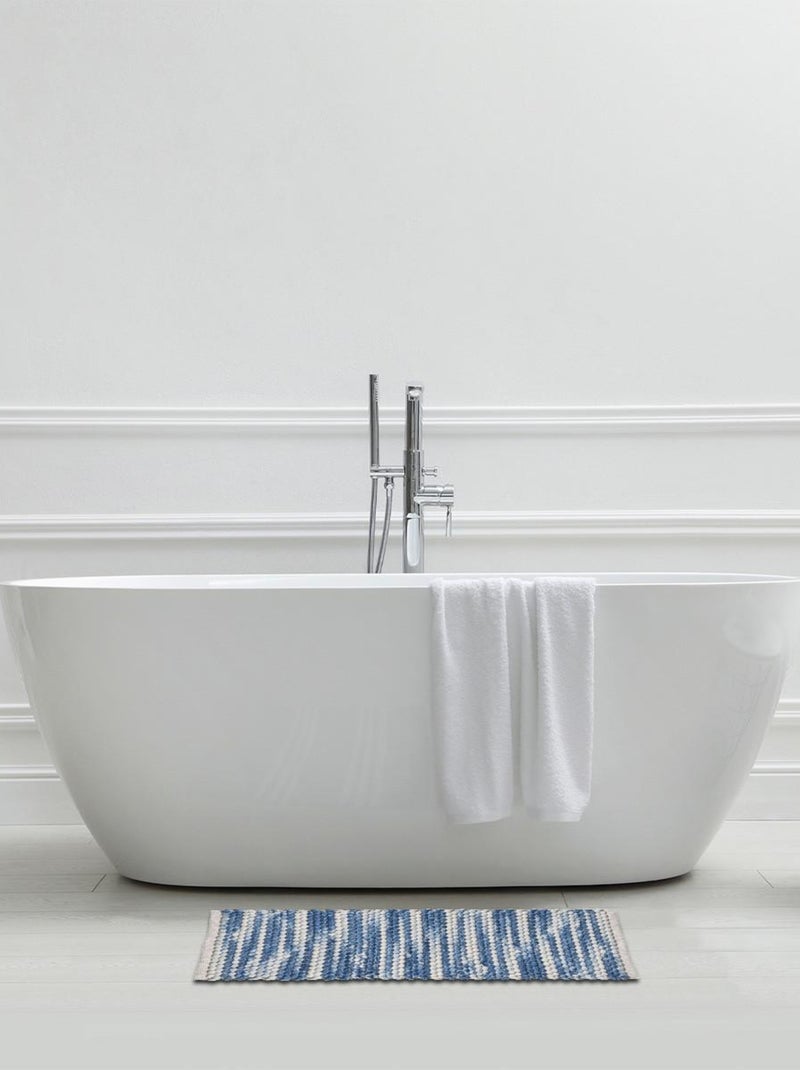 Guy Levasseur - Tapis déco réversible en polycoton Bleu - Kiabi