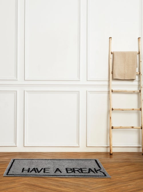 Guy Levasseur - Tapis déco texte en coton tufté - Kiabi