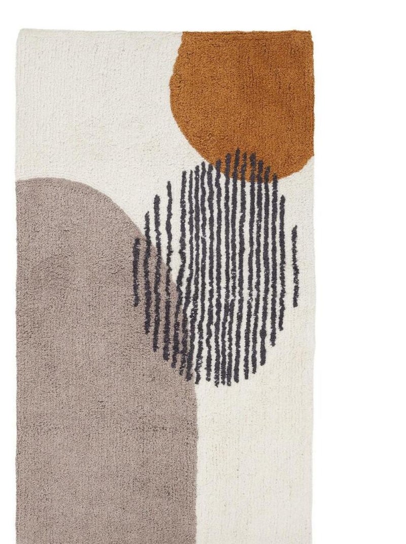 Guy Levasseur - Tapis en coton fantaisie beige et taupe Beige - Kiabi