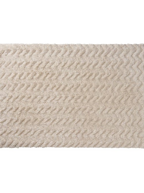 Guy Levasseur - Tapis en coton uni écru à pompons - Kiabi