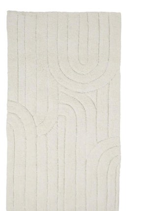 Guy Levasseur - Tapis en coton uni ivoire motif arc