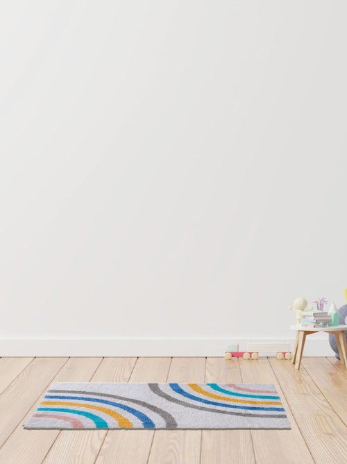 Guy Levasseur - Tapis enfant déco arc-en-ciel en coton - Kiabi