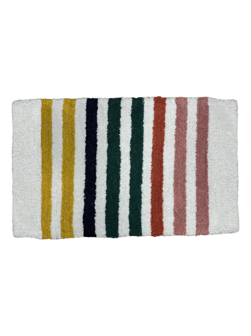 Guy Levasseur - Tapis enfant doux à rayures Blanc - Kiabi