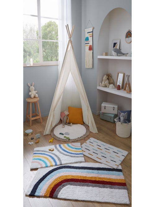 Guy Levasseur - Tapis enfant en coton tufté arc-en-ciel - Kiabi
