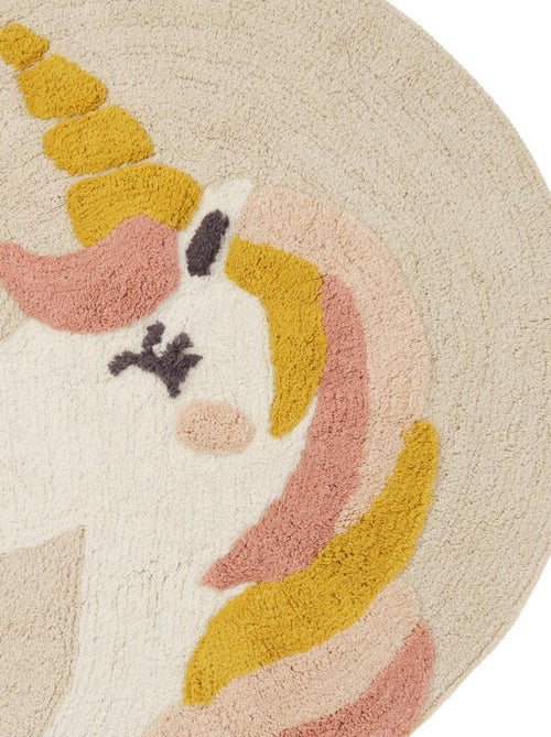 Guy Levasseur - Tapis enfant rond en coton ecru - Kiabi