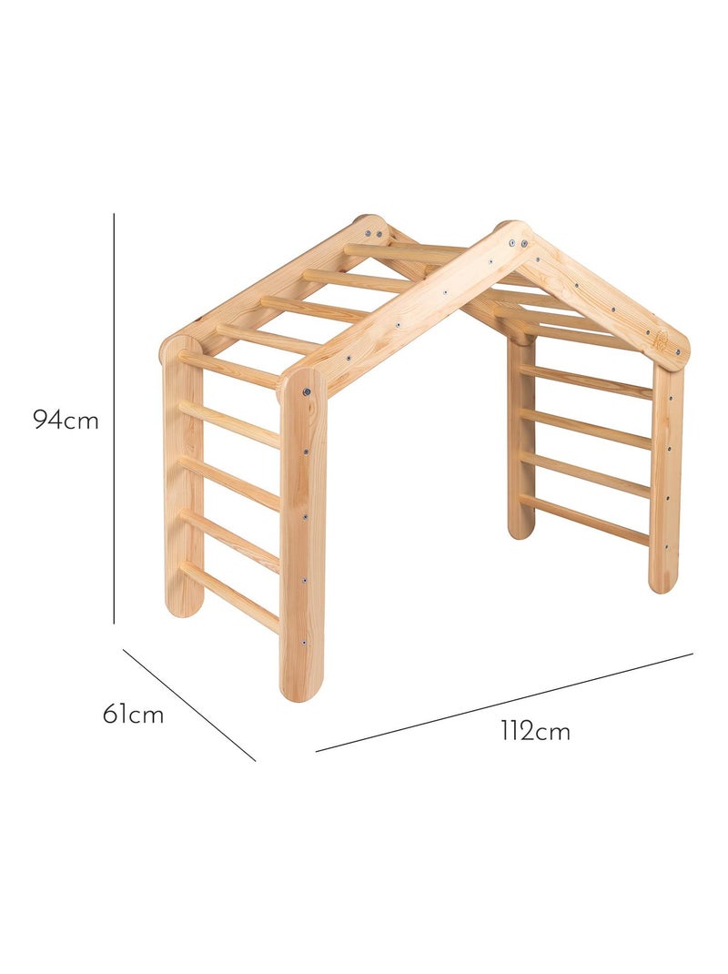Gymnastique Échelle 112x61x94 cm Triangle Triangle Pikler Triangle pour Enfants Beige - Kiabi