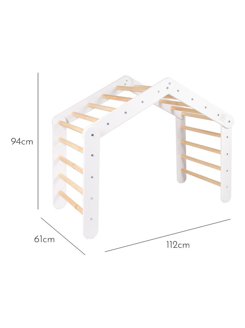 Gymnastique Échelle 112x61x94 cm Triangle Triangle Pikler Triangle pour Enfants Blanc - Kiabi