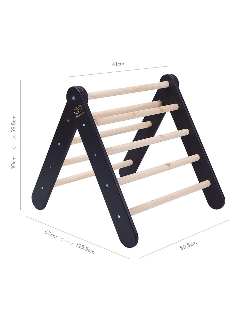 Gymnastique Échelle 112x61x94 cm Triangle Triangle Pikler Triangle pour Enfants Noir - Kiabi