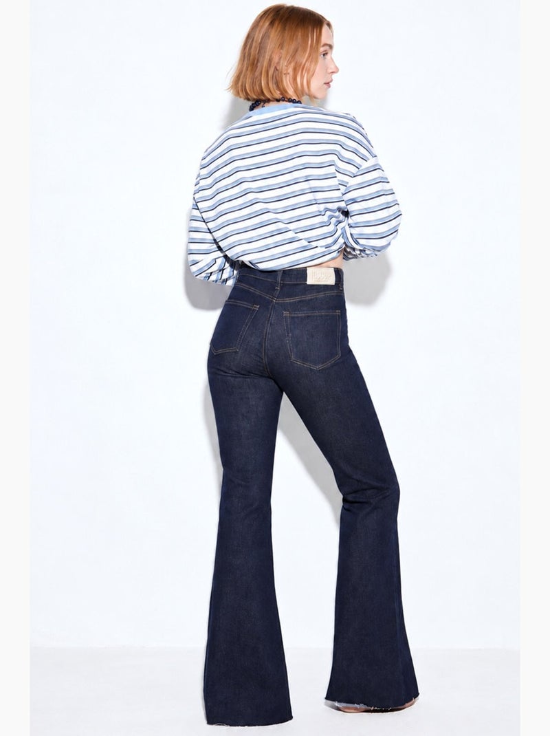 H74 jean slim évasé hiccup Bleu outremer - Kiabi