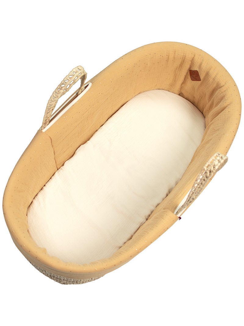 Habillage de couffin en gaze de coton, Pois Dorés SEVIRA KIDS Marron clair - Kiabi