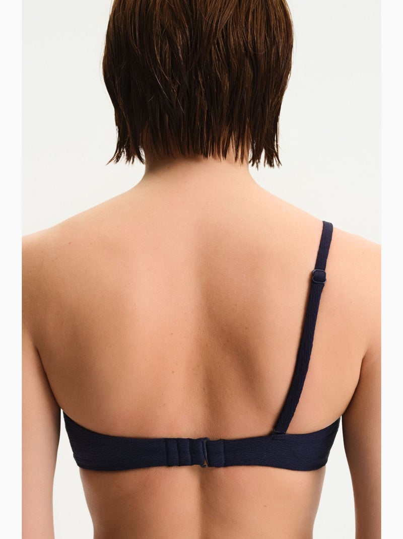 Hailey haut de bikini asymétrique texturé penti Bleu marine - Kiabi