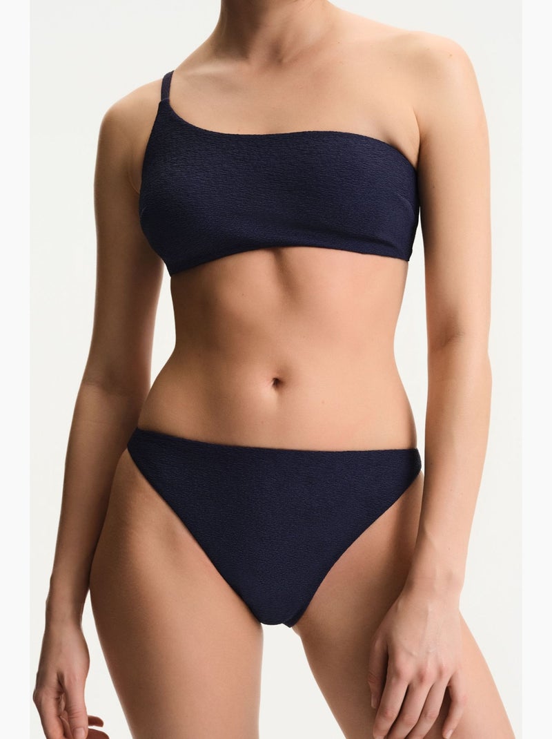 Hailey haut de bikini asymétrique texturé penti Bleu marine - Kiabi