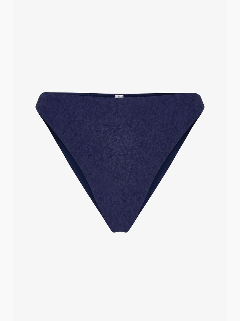 Hailey minimal texturé bas de bikini taille mi-haute penti Bleu marine - Kiabi