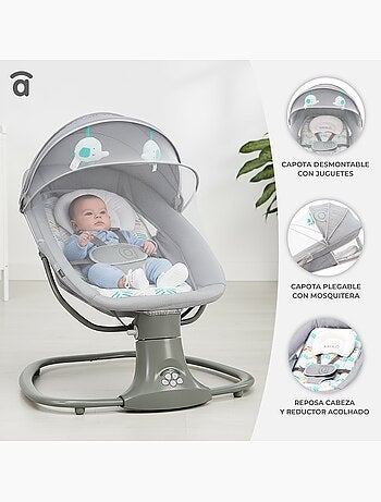 Transat bébé légère avec balancelle, 10 mélodies et moustiquaire incluse - Kahlo