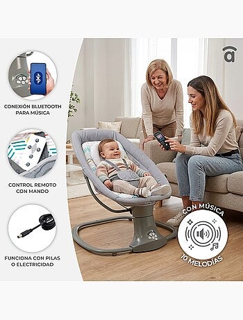 Transat bébé légère avec balancelle, 10 mélodies et moustiquaire incluse - Kahlo