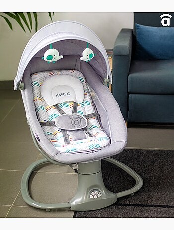 Transat bébé légère avec balancelle, 10 mélodies et moustiquaire incluse - Kahlo