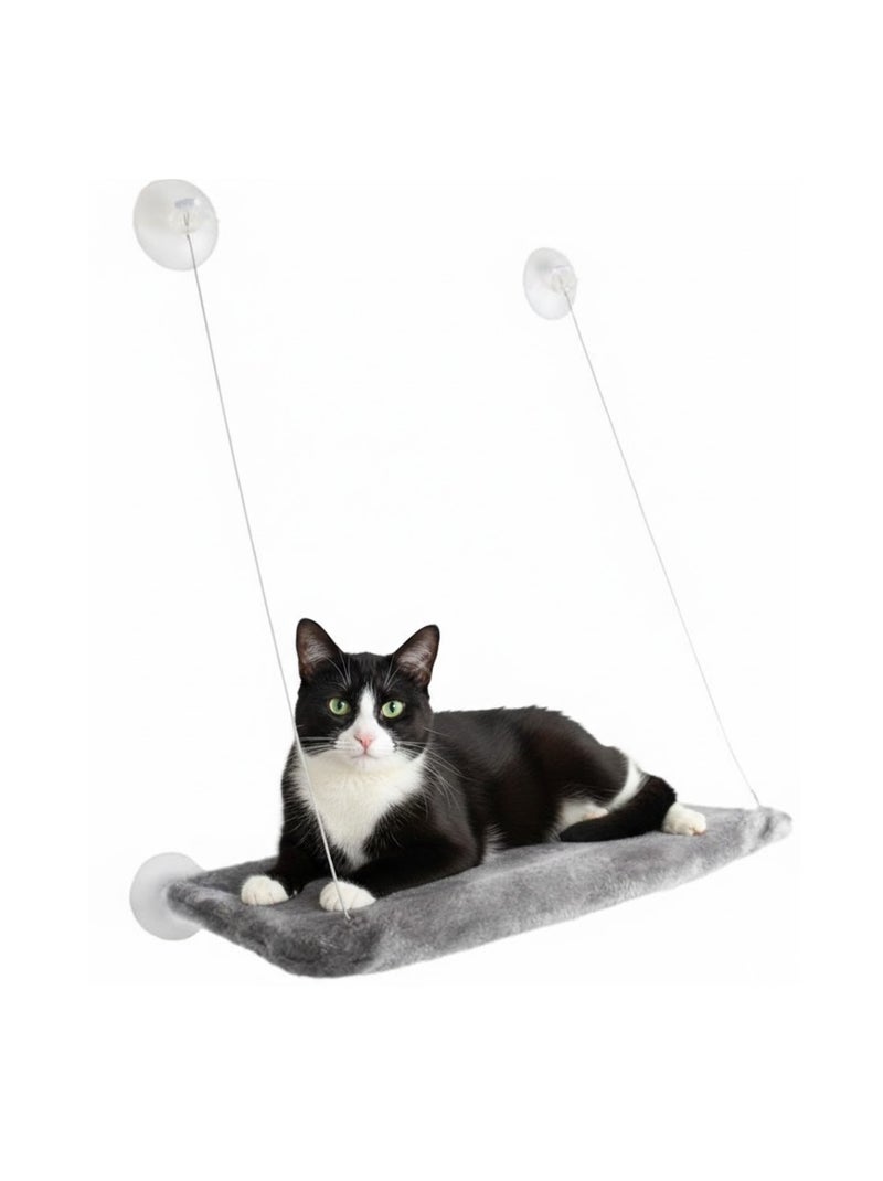 Hamac de fenêtre pour chat Chill en peluche Gris - Kiabi
