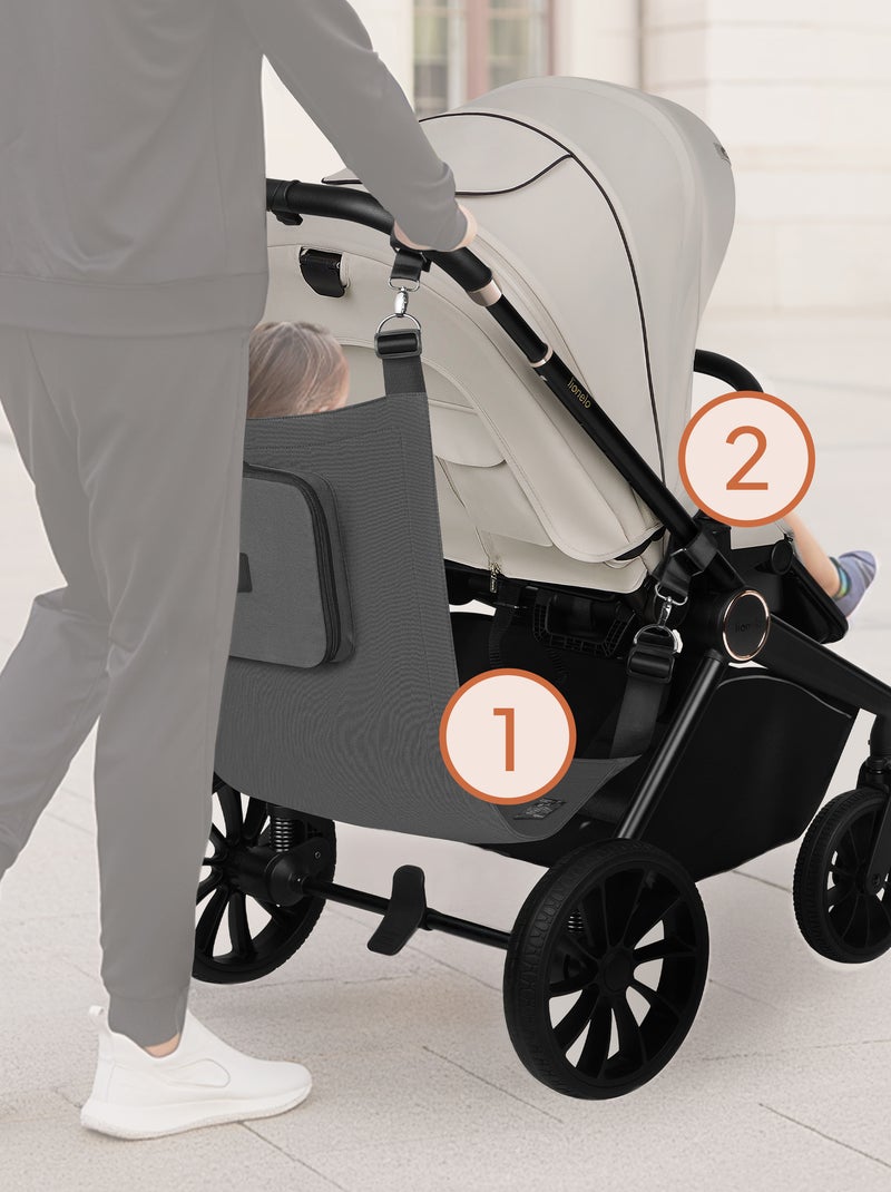 Hamac pour poussette LIONELO Leo - 100% coton - Jusqu’à 18 kg - Alternative à planche gris anthracite - Kiabi