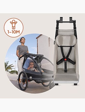Hamac pour remorque vélo 2 en 1 LIONELO Cama – De 1 à 10 mois - Tapisserie aéré et appui-tête