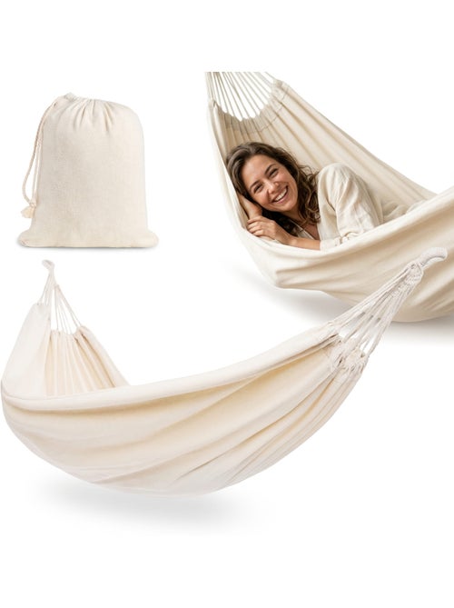 Hamac suspendu de jardin bohème 200 x 150 avec housse de transport - charge 100 kg - Kiabi Hamac suspendu de jardin bohème 200 x 150 avec housse de transport - charge 100 kg - Kiabi