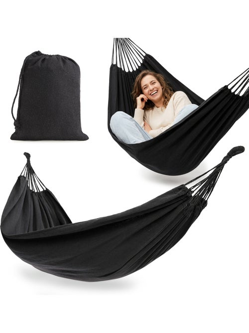 Hamac Suspendu de jardin bohème gris 200 x 150 avec Housse de Transport - Charge 100 kg - Kiabi Hamac Suspendu de jardin bohème gris 200 x 150 avec Housse de Transport - Charge 100 kg - Kiabi