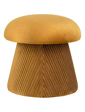 Hampton Pouf - Pouf, velours, ocre, ø41x39 cm, HN1245