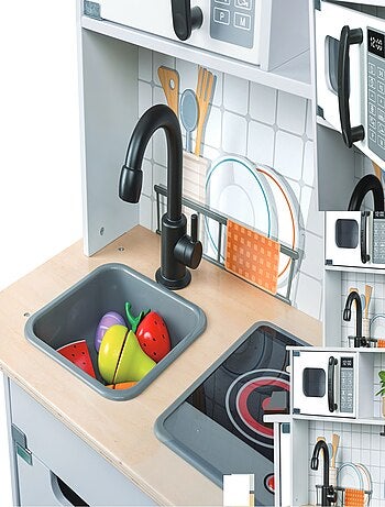 HAPE - Cuisine intéractive en bois pour enfant - 60 x 91,8 x 30 cm - À partir de 3 ans