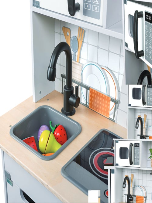 HAPE - Cuisine intéractive en bois pour enfant - 60 x 91,8 x 30 cm - À partir de 3 ans - Kiabi