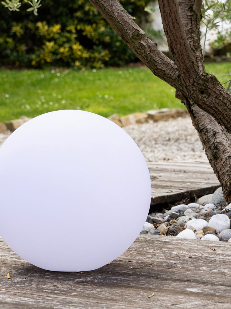 HAPPY GARDEN - Boulue lumineuse led, Ø 30cm Blanc - Kiabi