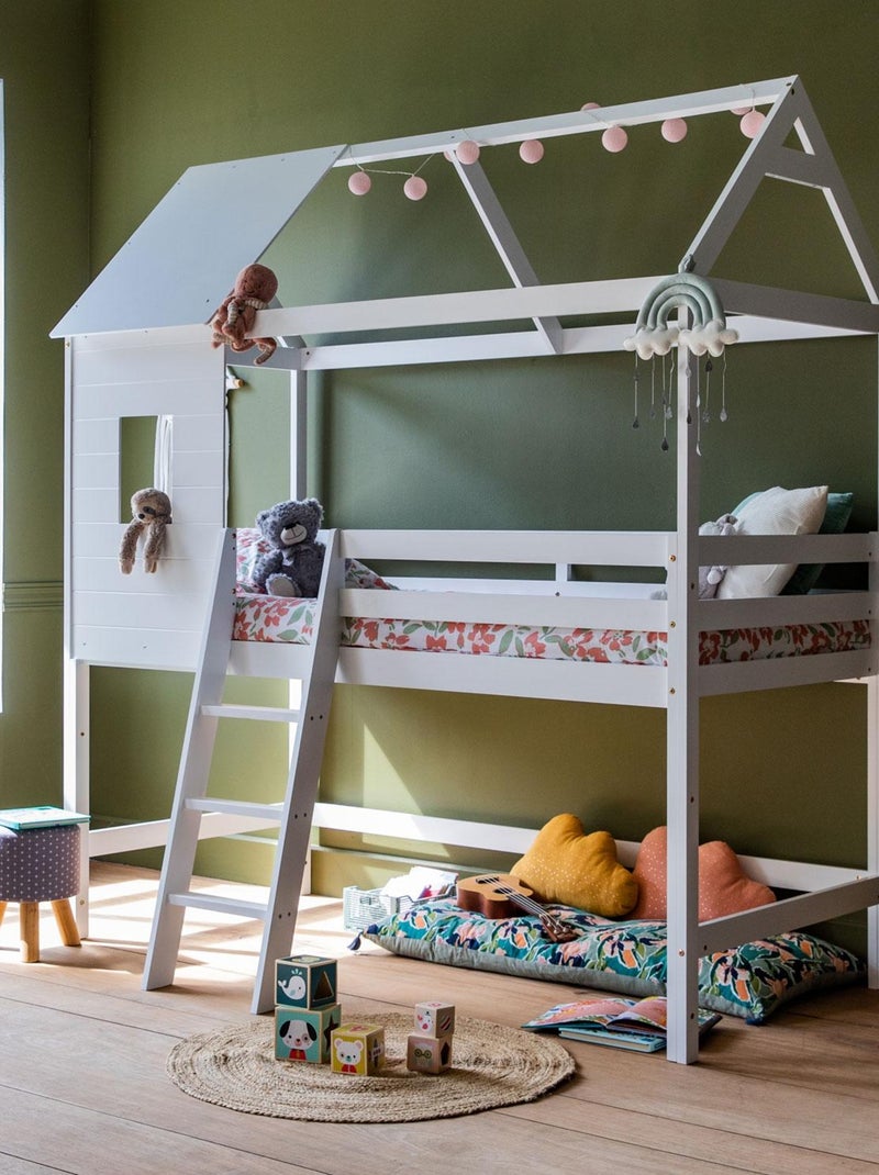 HAPPY GARDEN - Lit pour enfant cabane, mezzanine, Margot Blanc - Kiabi