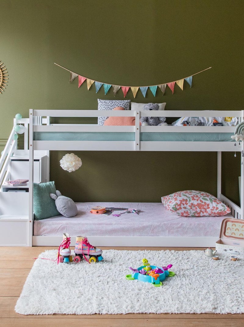 HAPPY GARDEN - Lit pour enfant, superposés, Celestine Blanc - Kiabi