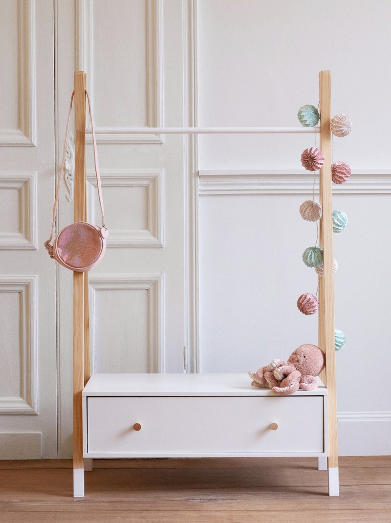 HAPPY GARDEN - Penderie pour enfant en bois Blanc - Kiabi