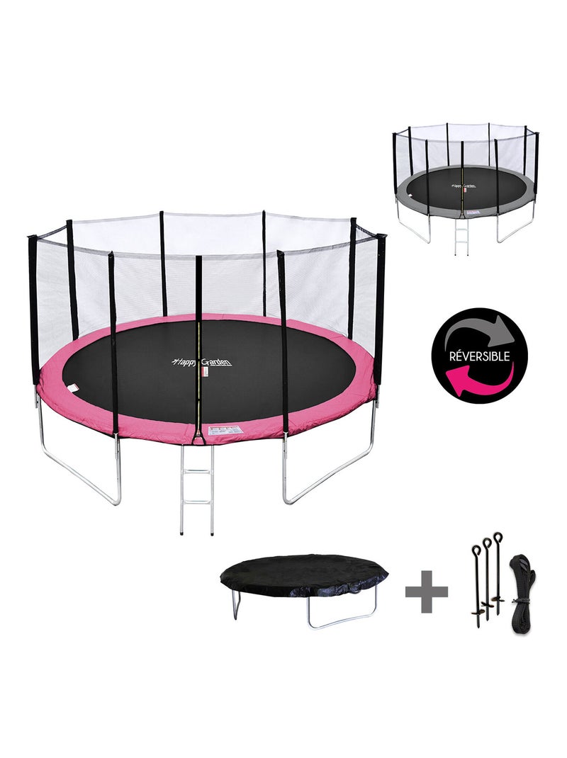 HAPPY GARDEN - Trampoline Ø370cm avec accessoires Rose - Kiabi