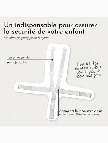 Harnais de sécurité 5 points pour chaise haute enfant Délice Monsieur Bébé - Monsieur Bébé