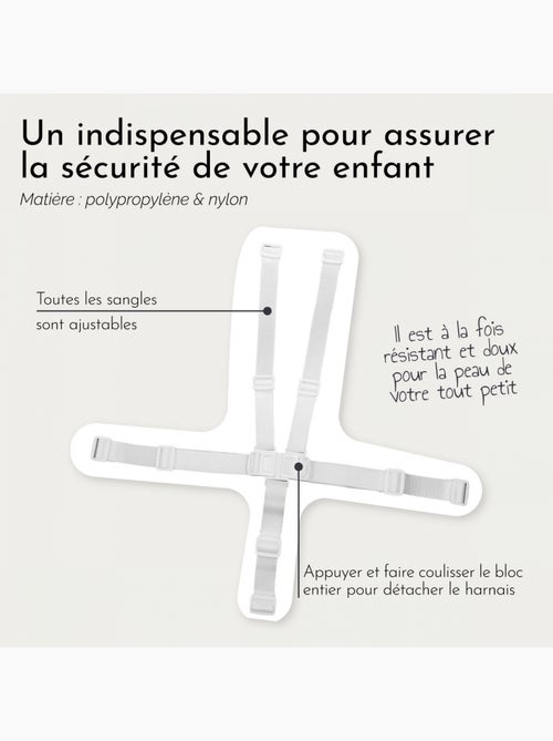Harnais de sécurité 5 points pour chaise haute enfant Délice Monsieur Bébé - Monsieur Bébé - Kiabi