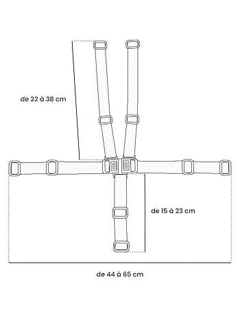 Harnais de sécurité 5 points pour chaise haute enfant Délice Monsieur Bébé - Monsieur Bébé