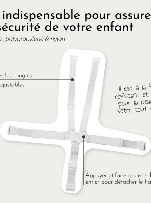Harnais de sécurité 5 points pour chaise haute enfant Délice Monsieur Bébé - Monsieur Bébé - Kiabi Harnais de sécurité 5 points pour chaise haute enfant Délice Monsieur Bébé - Monsieur Bébé - Kiabi
