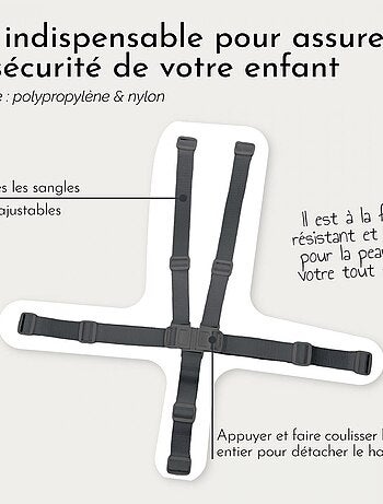 Harnais de sécurité 5 points pour chaise haute enfant Délice Monsieur Bébé - Monsieur Bébé
