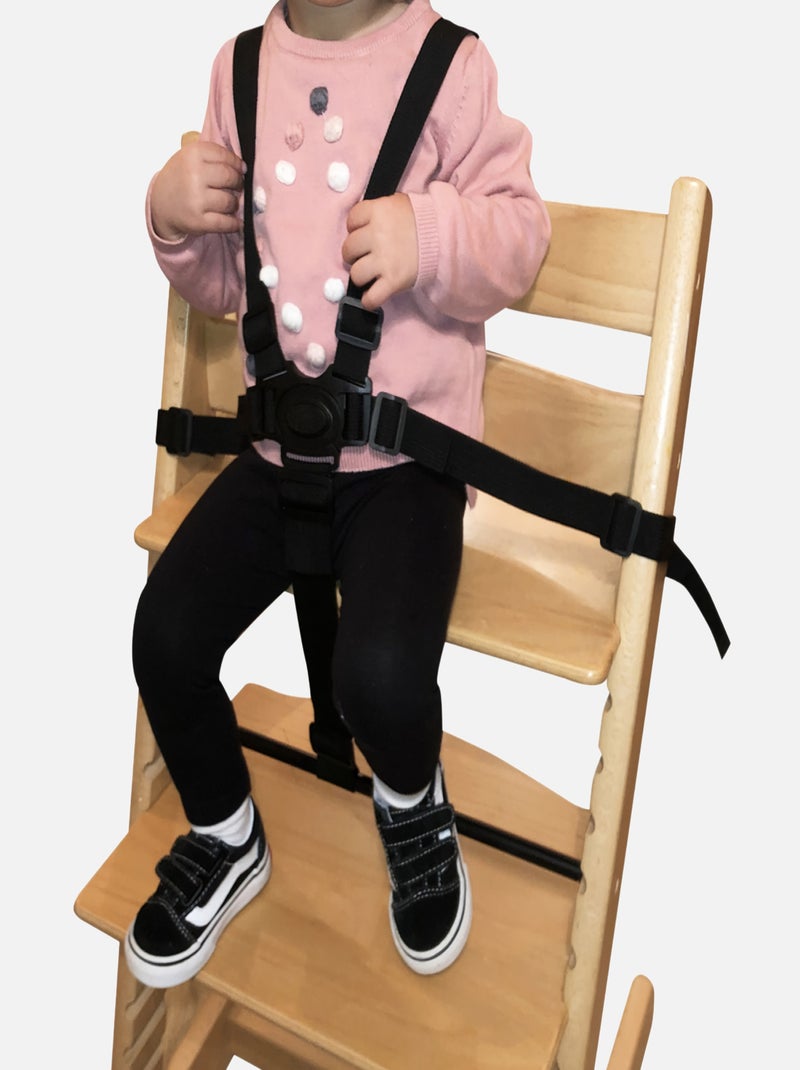 Harnais de sécurité universel 5 points pour chaise haute bébé - Monsieur Bébé Noir - Kiabi