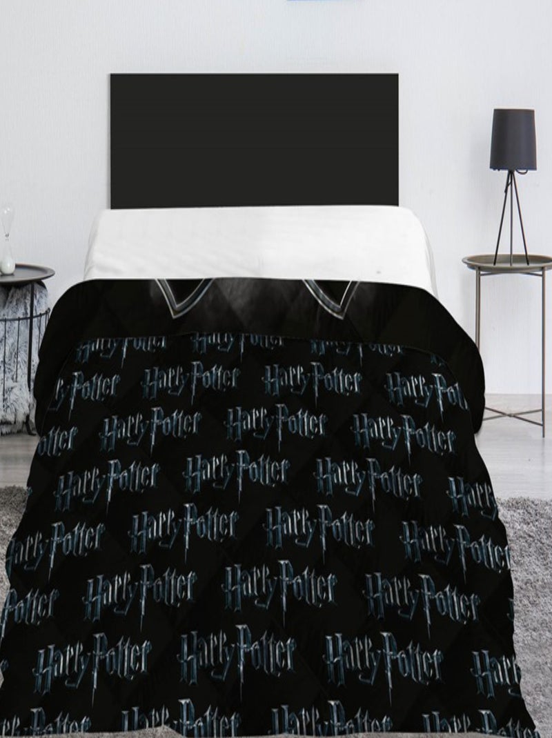Harry Potter - Couette Imprimée Réversible, Poudlard - Couvre Lit 240x220 cm Noir - Kiabi