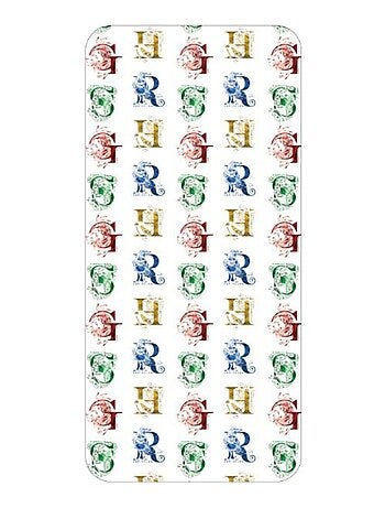 Harry Potter - Drap Housse Enfant Coton Blanc Blasons - Literie 90 x 190 / 200 cm