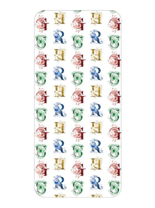 Harry Potter - Drap Housse Enfant Coton Blanc Blasons - Literie 90 x 190 / 200 cm - Kiabi