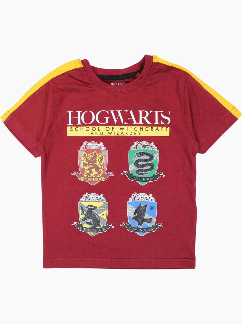 Harry Potter - Ensemble ​​T-shirt short Imprimé Harry Potter Bordeaux - Kiabi