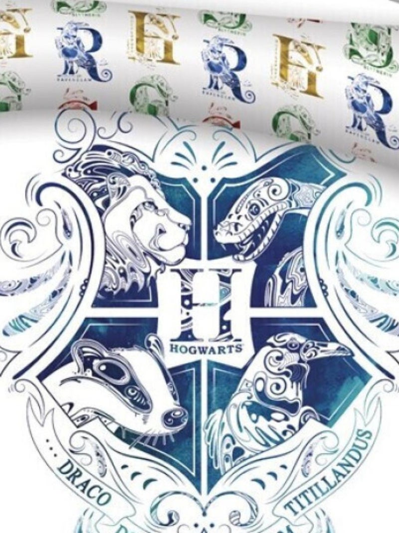 Harry Potter - Housse de Couette Enfant Ecole de Magie - Parure de Lit Blanc - Kiabi