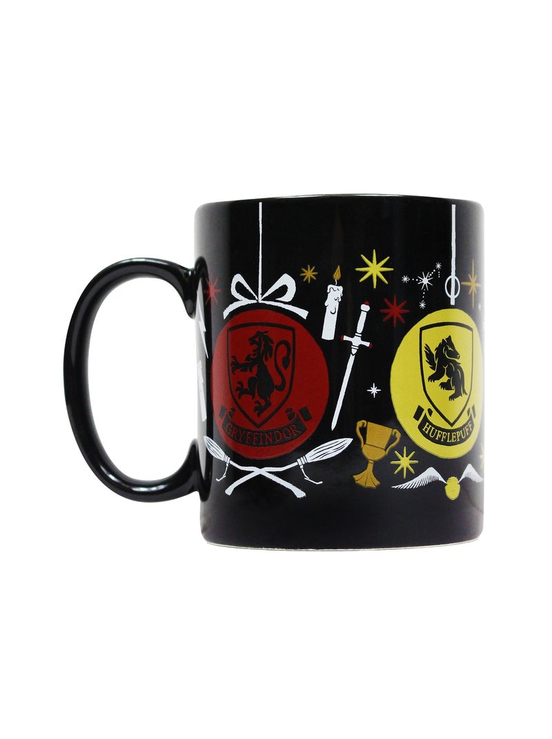 Harry Potter - Mug Noël motif/style Boule de Noël HOGWARTS CREST AND FOUR HOUSES Noir - Kiabi