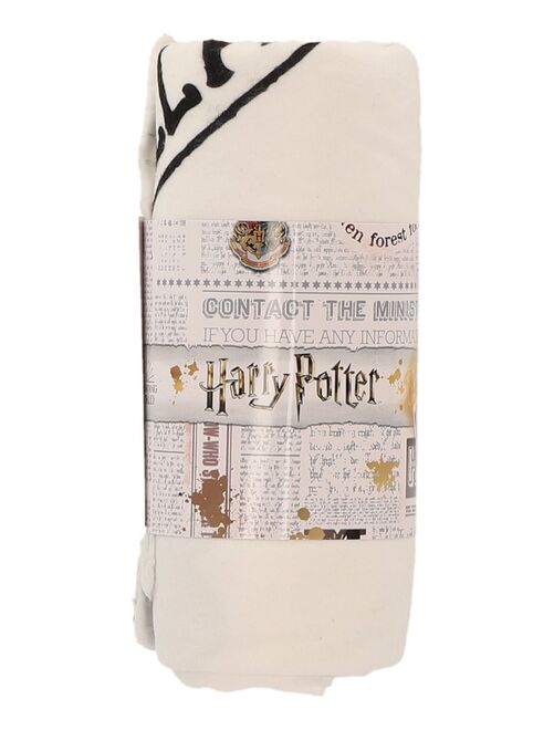 HARRY POTTER - Plaid Harry Potter Poudlard 110x130 cm - 100% Polyester - Blanc - Kiabi