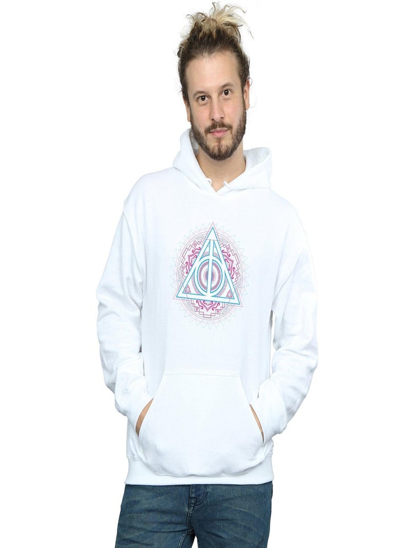 Harry Potter - Sweat à capuche DEATHLY HALLOWS Blanc - Kiabi